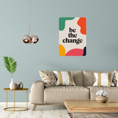 Image of Zesta Bathroom Decor Items Washroom Decor Tin Sign | Aesthetic Posters Wall Poster for Bedroom | Magnetic Cafe Decoration Items / Restaurant Decorations Items | Quirky Home Decor Bar Accent (Be the Change)