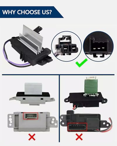 Image of 4P1516 AC Blower Motor Resistor Blower Control Module for Chevrolet Silverado 1500 2003-2007,for GMC Sierra Envoy Yukon,for Cadillac Escalade HVAC Blower Motor Resistor 15-80567 89018778 52495874