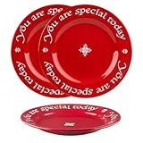 Waechtersbach You Are Special Today Red Ceramic Plate, Set of 3-10.75-Inch Porcelain Dinner Plates, Microwave & Dishwasher Safe, Gift Boxed with Pen, Stylish Tableware for Entertaining