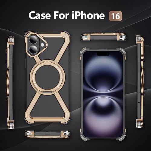 Coque iPhone 16 support rotatif 360 protection antichoc et compatibilité aimantée - 5