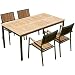 Produktbild ASS Gartengarnitur Edelstahl Teak Set: Tisch 160x90 cm + 4 Teak Sessel A-Grade Teak Holz Serie Kuba Gastroqualität