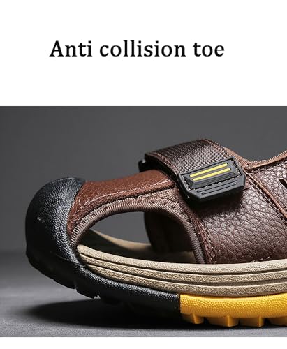 Men's Leather Sandals for Hiking Walking Beach Treads Water Athletic Outdoor with Premium Air Cushion2