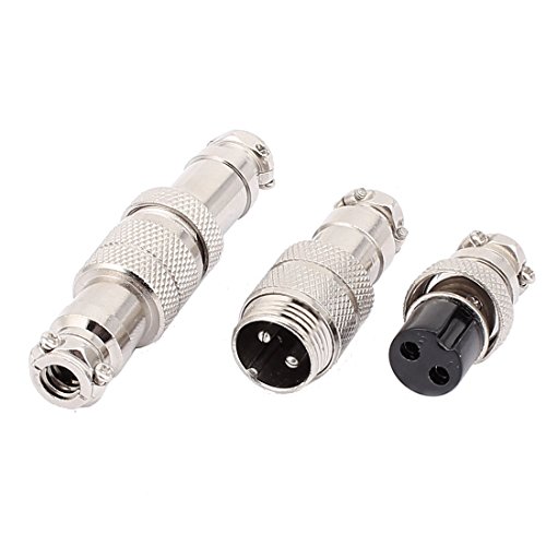 uxcell 2 pares conector aviación macho y hembra 16mm GX16-2 miniatura 1