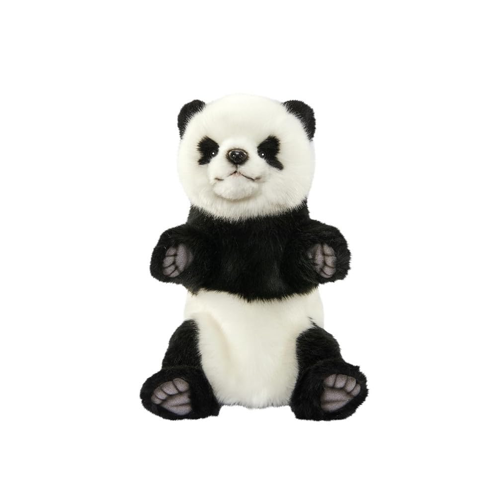 Handpuppe Panda originalgetreu 30cm Pandabär Theaterpuppe Hansa 7165 Stofftier Plüschtier Kasperletheater handpuppen das Spielzeug für Zuhause und den Kindergarten Living Puppets-Spiele Kinder Theater