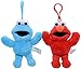 MQJ 2Pcs 12Cm Sesame Street Elmo Cookie Monster Peluche Peluche Dessin Animé Soft Pulls Poupées Pendentif Porte-Clés Peluche Toys Pour Enfants Cadeau