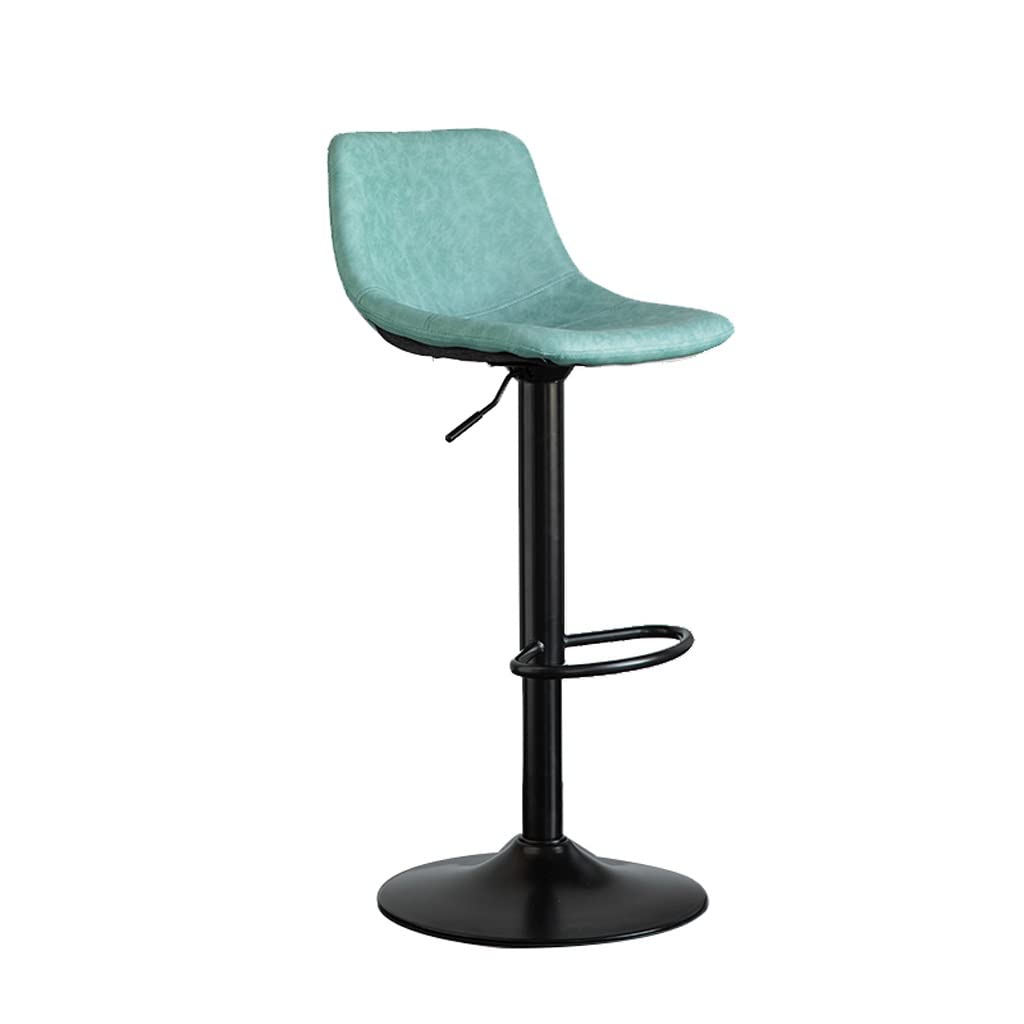Nff Bar Stool, Rotatable And Liftable Modern Bar Chair, Leather Upholstered Seat, Kitchen High Stool With Footrest And Backrest, Bearing 150kg (Color : I) — image 1