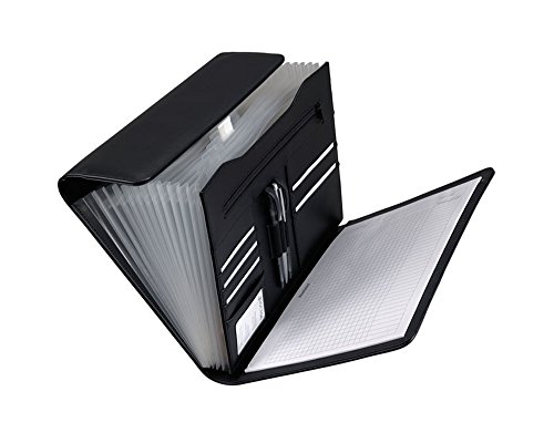 Alassio 31511 - Fächermappe Vado mit 12 Fächern, DIN A4, ca. 33 x 26 x 4 cm, schwarz, aus Lederimitat