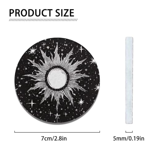 Portavasos para auto WELLFLYHOM set de 2 diseño sol y luna miniatura 5