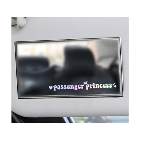 Image of Yourkar 2PCS Passenger Princess Sticker, Cute Stickers for Car Window Rearview Mirror, Girls Automotive Window Rearview Mirror Decoration Stickers, Universal Car Accessories (Colorful, Short)