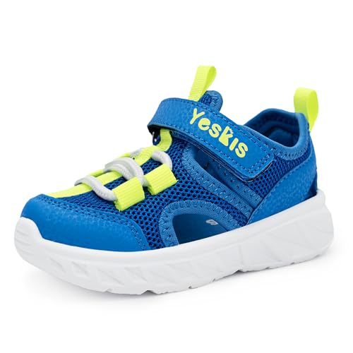 Image of YESKIS Toddler Boys Girls Sport Sandals Outdoor Athletic Hiking Running Tennis Barefoot Shoes Lightweight Closed Toe Adjustable Strap for Toddler and Little Kids