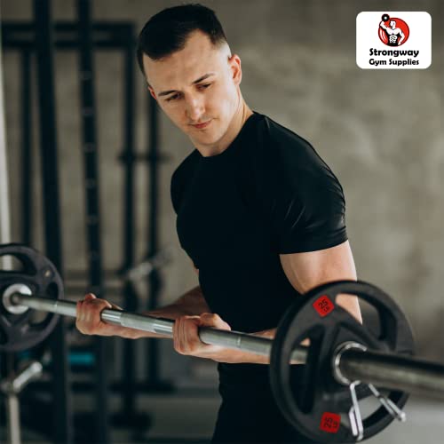 Strongway® Olympic Weight Plates (5Lb 10Lb 25Lb 35Lb 45Lb ) Discs For Barbell Bar - 2 Inch (2") / 50Mm Hole - Rubber Coated Cast Iron Weights – Tri Grip - Range Of Weights And Sizes (2X 10Lb) #TOP6