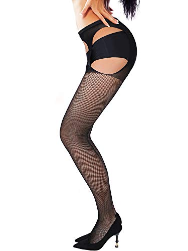 Skylety 6 Pairs Women Suspender Pantyhose Stockings Tights Stretchy High Stockings for Dress up Favors (Black, Medium - Large)3