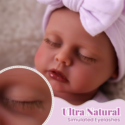 Muñeca Bebé Reborn de Silicona 12 Pulgadas Negra miniatura 2