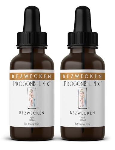 Bezwecken - ProgonB-L 4X - 10mL Topical Oil Blend - Professionally Formulated PMS & Pre-Menopause Symptom Support - Safe Natural Paraben Free - 60 Day Supply (2 Pack)