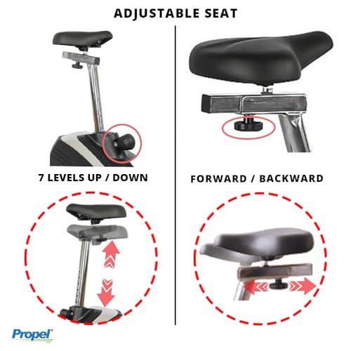 Image of Propel FitnessOne HDA 67i Dual Action Exercise Cycle /Bike with Moving Handles for Home Use | 8-Level Resistance | Adjustable Seat & Handlebar | LCD Display | 120kg Capacity | 5Kg Flywheel | Seniors & Adults
