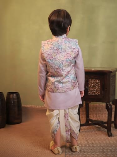 Image of AJ DEZINES Kids Ethnic Wear Kurta Waistcoat and Dhoti Pant for Boys
