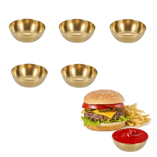 Niaciswe Bol à Tremper Doré 6 Pièces en Métal Classique pour Sushis, Snacks et Desserts