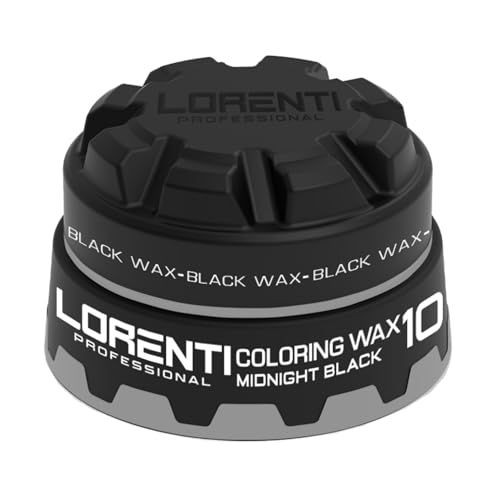 LORENTI TOKYO & SEOUL Color Hair Wax nera n. 10, 150 ml, cera gel con effetto bagnato, cera per capelli con colore e lucentezza, gel per capelli da uomo, colore nero