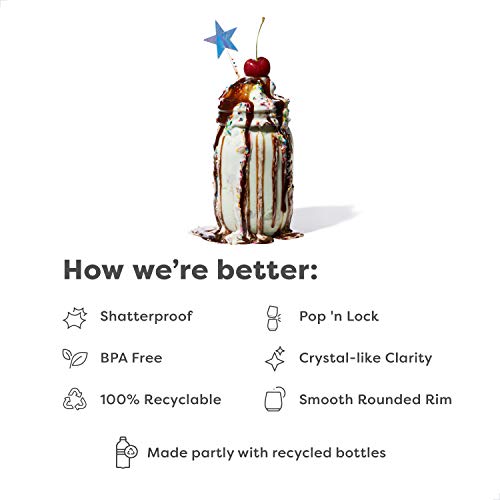 Tossware Pop 16Oz Mason, Premium Quality, Recyclable, Unbreakable & Crystal Clear Plastic Drinking Jar, 12 Count (Pack Of 1) #TOP3