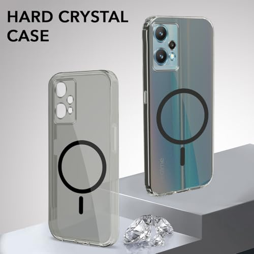 Image of Jkobi Lifetime Anti-Yellow MagSafe Compatible Clear Back Cover Case for Realme 9 Pro (Sleek Hard Crystal | Shockproof and Camera Protection)