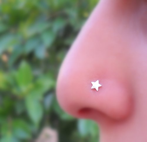 Nose Ring - Nose Stud - Cartilage Tragus Earring - Sterling Silver - Star - 20G to 16G Post