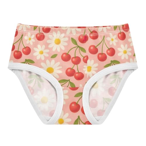 Joisal Flower Toddlers Underwear Floral 2t Cotton Little Girl Panties White Daisies Red Cherries Pink Briefs Underpants