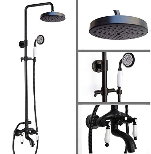 Robinet de douche de pluie anticalcaire en laiton noir double commande sans fuite Mrs402
