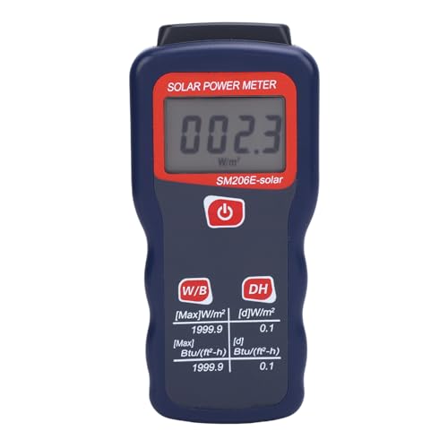 OPPWONG Digital Solar Irradiance Meter, Solar Power Meter with Data Hold Function, Sun Measurement, Ideal for Energy Testing & Meteorology