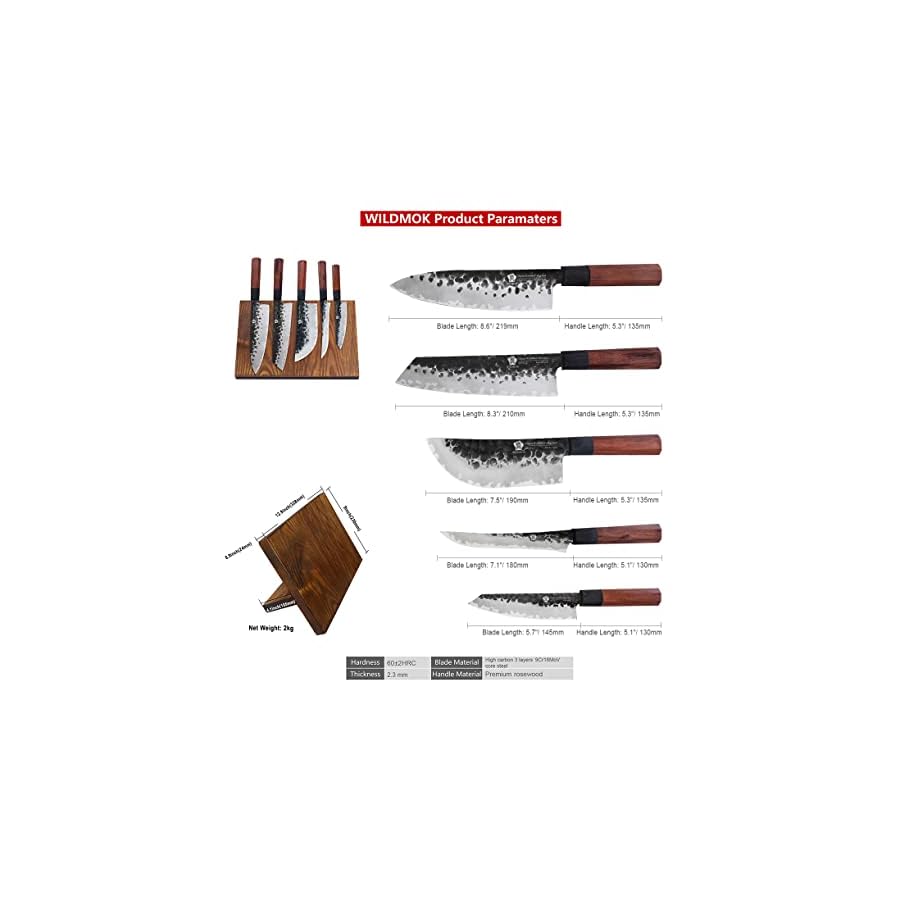 WILDMOK-Knife-Block-Set-High-Carbon-3-Layers-9CR18MOV-Clad-Steel-Forged-6-Piece-Knife-Set-with-Ash-Wood-Magnetic-Knife-Block WILDMOK Knife Block Set High Carbon 3 Layers 9CR18MOV Clad Steel Forged 6 Piece Knife Set with Ash Wood Magnetic Knife Block
