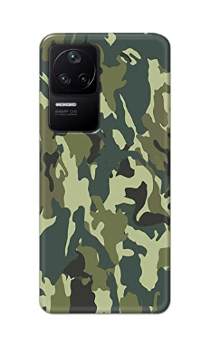 Image of Printed Hard Back Cover Case for Mi Poco F4 5G Back Cover (Green Army Camouflage) -1803