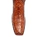 Vaccari Men's James Hand-Corded Top UT Longhorns Embroidery Cognac Gator Belly Leather Narrow Square Toe Cowboy Boots - 9 EE