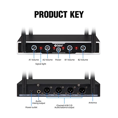 D Debra Audio Pro Du4004 Uhf 4 Channel Wireless Microphone System With Lavalier Headset Mics, Ideal For Meeting Church Speech (4 Bodypack) #TOP7