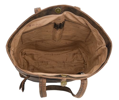 Bolso tote de cuero Antonio Valeria para mujer miniatura 3