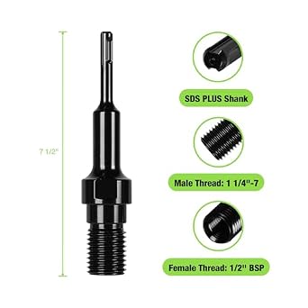 3 Inch Wet Concrete Core Drill Bit Bundle with SDS Plus Core Drill Bit Adapter