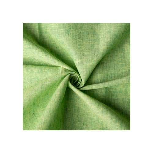 Image of Unstitched Cotton Fabric for Men and Women - Light Weight Trending Self Pattern Khadi Cotton Fabric Material (3.5 Meter, Greenish Yellow)