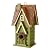 Glitzhome 12" H Green Hanging Distressed Solid Wood Garden Bird House Decoratvie Birdhouse