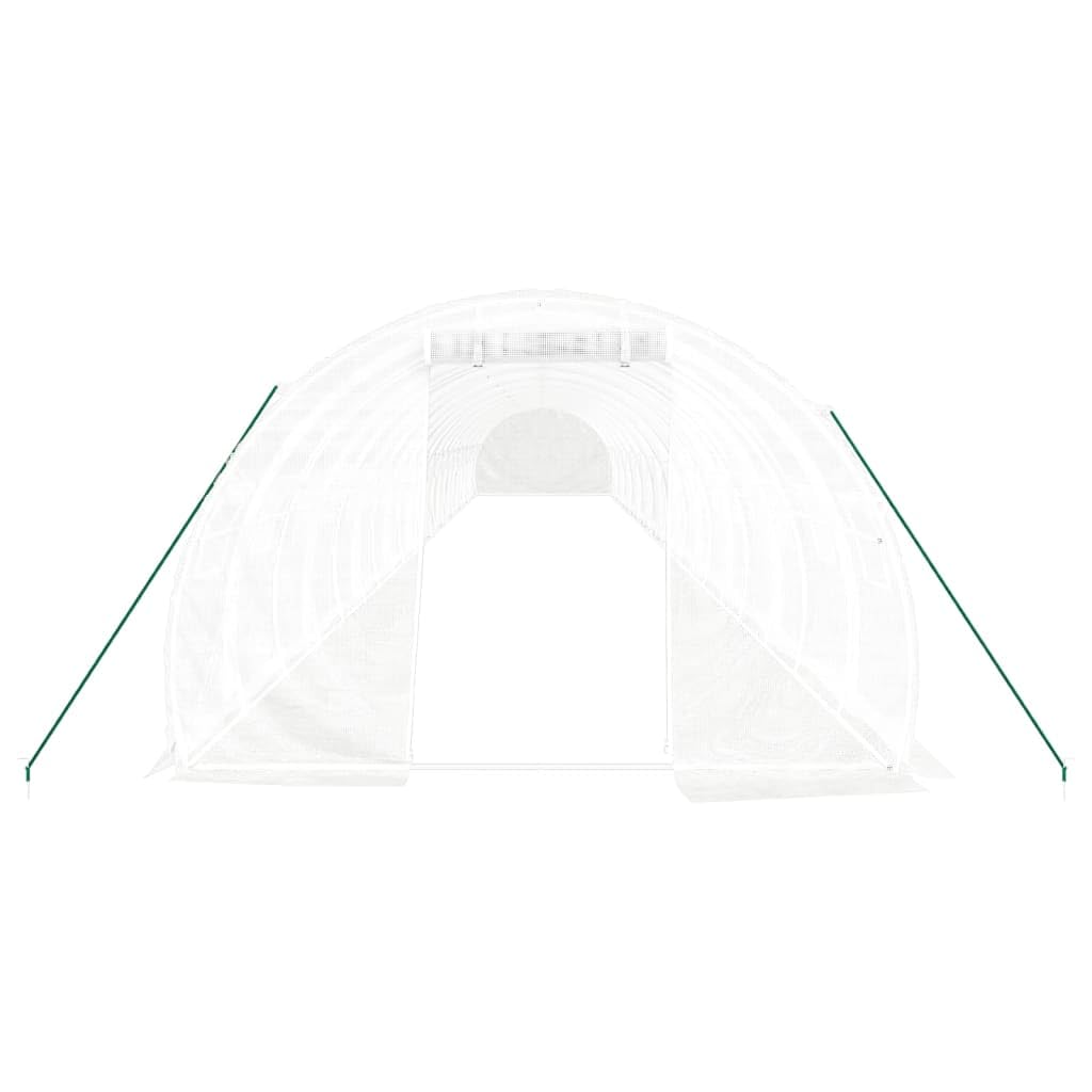 Homgoday Invernadero con Estructura de Acero Blanco 66 m² 22x3x2 m, Invernadero Caseta Jardín Terraza Plantas Semilla Cultivo Huerto Verduras Cubierta Casero