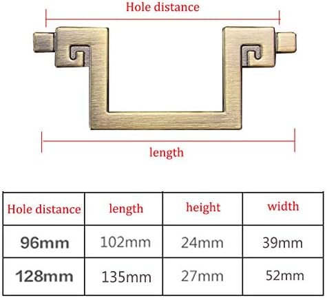 Hardware,pulls,2PCS Antique Bronze Handles for Cabinets,Zinc Alloy Furniture Handle,Vintage Style for Kitchen Cupboard Door Pull,Bedroom Dresser Drawer,Bathroom Furniture Hardware(Green bronze,96 mm)