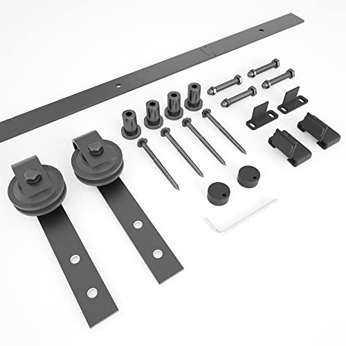 Dondelight Barn Door Hardware Kit 5Ft, Heavy Duty Modular Sliding Door Track Hardware Set For Interior & Exterior Doors #TOP6