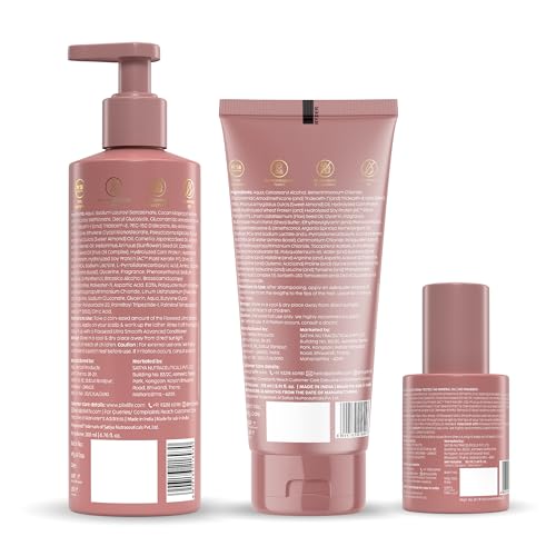 Image of PLIX- THE PLANT FIX Flaxseed Ultra Smooth Combo | Shampoo, Conditioner & Anti-Frizz Serum | Plant Keratin PF | Flaxseed Oil | Argan Oil | Smoothens Out Hair | Controls Frizz | For Men & Women