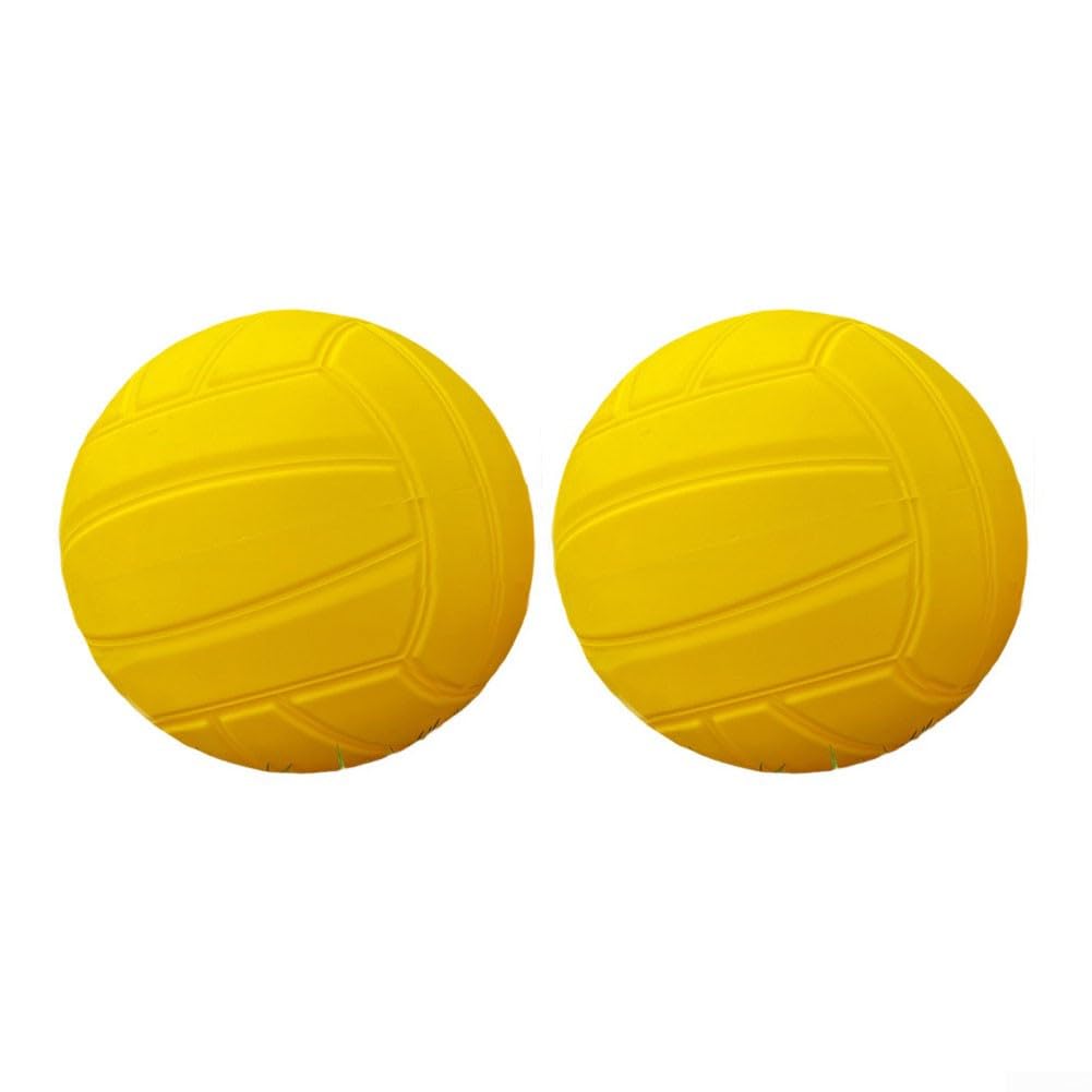 HpLive Lot de 2 balles de rechange en PVC souple avec rebond fort, 9 cm et 12,5 cm, jaunes, pour kit de jeu Roundnet, plage et pelouse