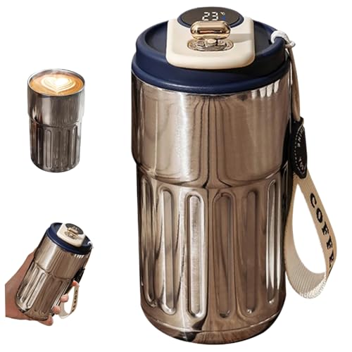 Hperu Taza Inteligente, Taza Térmica de 410 Ml para Bebidas Frías y Calientes, de Café Inteligente de Acero Inoxidable con Pantalla de Temperatura, de Viaje a Prueba de Fugas para el Trabajo, E Hperu Taza Inteligente, Taza Térmica de 410 Ml para Bebidas Frías y Calientes, de Café Inteligente de Acero Inoxidable con Pantalla de Temperatura, de Viaje a Prueba de Fugas para el Trabajo, E