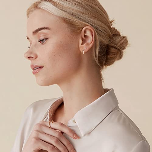 8YEARS 18K Gold Plated Enamel Huggie Earrings for Women, Dainty Small Hoop Earrings, Black White Purple Blue Enamel Hoop Earring, Gold Hoop Earrings Gifts for Her4