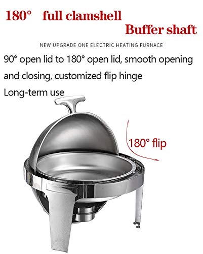 ksamwjf Chafing Dishes aus Edelstahl, Chafers und Buffetwärmer, 6L Roll-Top Chafing Dishes Speisenwärmer für Buffet… – Bild 4