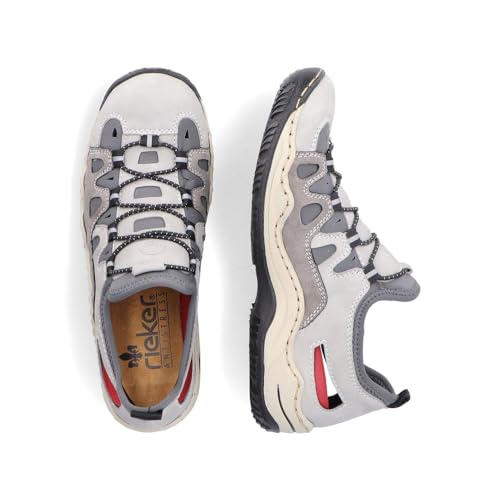 Rieker Damen Low-Top Sneaker L0539, Frauen Halbschuhe, lose Einlage,Sportschuhe,Freizeitschuhe,Turnschuhe,Laufschuhe,grau (40),38 EU / 5 UK