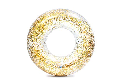 Intex Tube Schwimmreifen transparent Glitzer Ø119cm Pool Gold