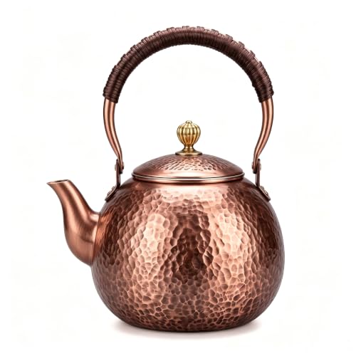 frymmx Handmade Hammered Copper Tea Kettle for...