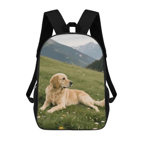 Dog on The Prairie Backpack - Durable 600D Polyester, 17 Inch Backpack with Ergonomic Adjustable Straps, Lightweight Travel Bag for Men & Women