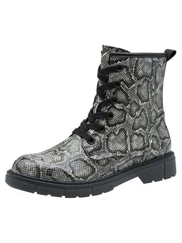 MARCO TOZZI Damen Stiefeletten zum Schnüren mit weichem Innenfutter Vegan, Mehrfarbig (Dk.Grey Str.), 40 EU