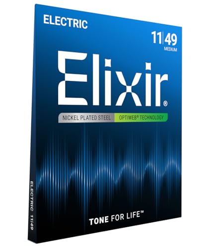 Image of Elixir Strings 19102 Coated Nickel Electric Guitar Strings, Medium (.011-.049)